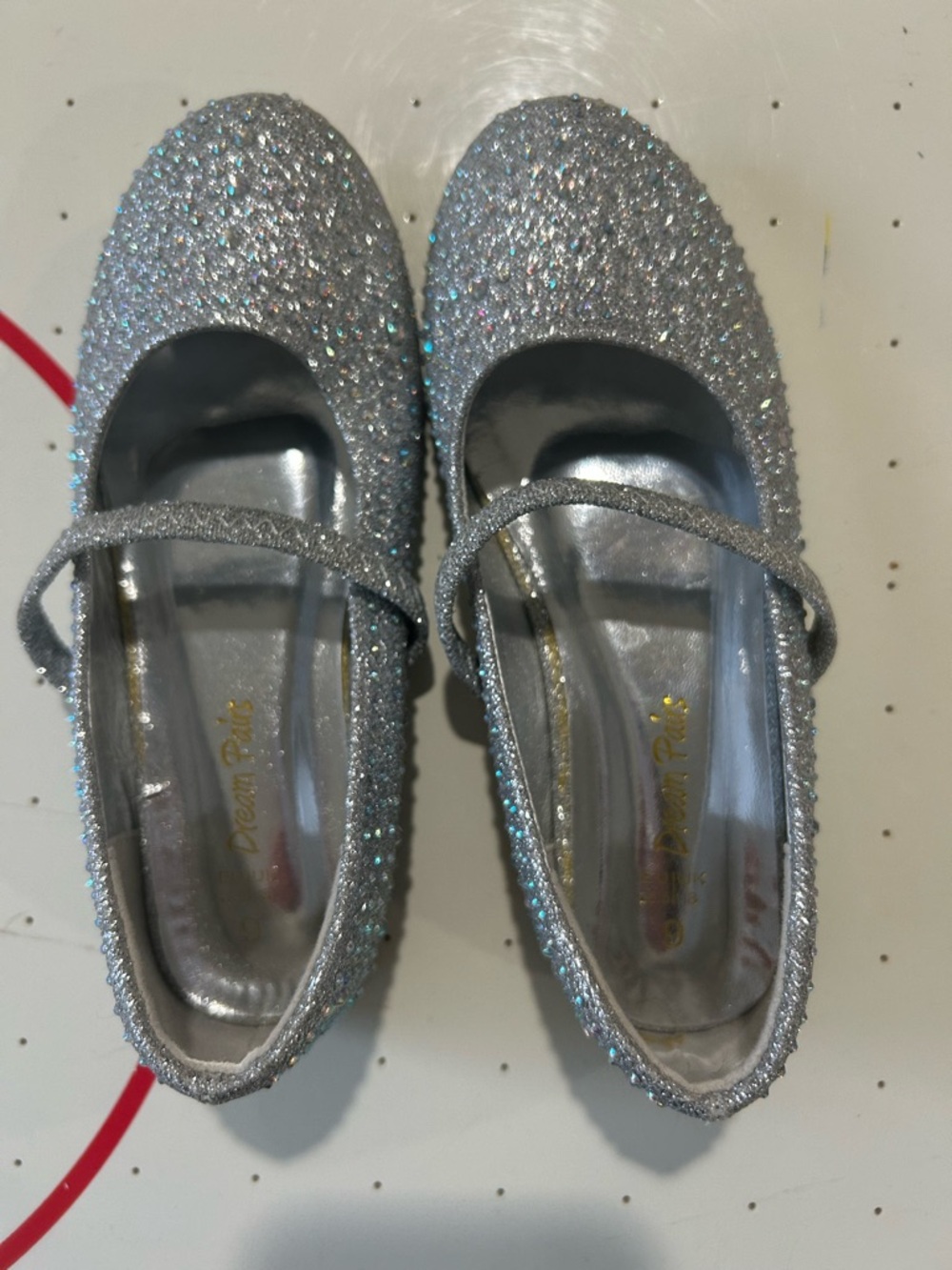 Silver Glitter Mary Jane Kids Shoes